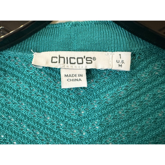 Chicos Sweater Womens Medium Open Front Fringe Boho Knit Crochet Tassel Cardigan - Picture 2 of 7